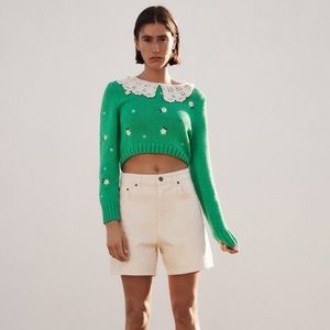 ZARA Embroidered Knit Sweater